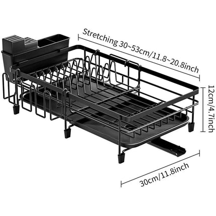 Dish Drying Rack Kitchen Drain Bowl Household Tableware Countertop Retractable Multifunctional Gadgets