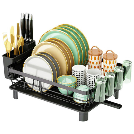 Dish Drying Drainer Racks Single-Layer Bowl Chopstick Storage Box Cabinet Tableware Basket Organizer