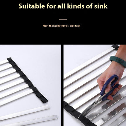 Kitchen Roll The Dish Drying Drainer Rack - for Folding Rolling Sink Stainless Steel Drainer Rack Tool