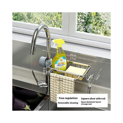 Faucet Sponge Holder Kitchen Sink Caddy Over Faucet Hanging Drain Rack - for Sink Dishcloth Organizer