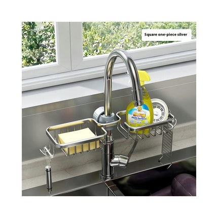 Faucet Sponge Holder Kitchen Sink Caddy Over Faucet Hanging Drain Rack - for Sink Dishcloth Organizer