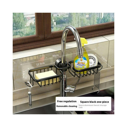 Faucet Sponge Holder Kitchen Sink Caddy Over Faucet Hanging Drain Rack - for Sink Dishcloth Organizer