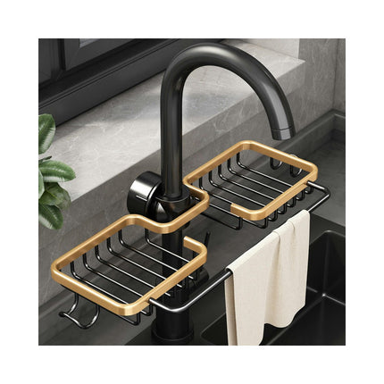 Faucet Sponge Holder Kitchen Sink Caddy Over Faucet Hanging Drain Rack - for Sink Dishcloth Organizer