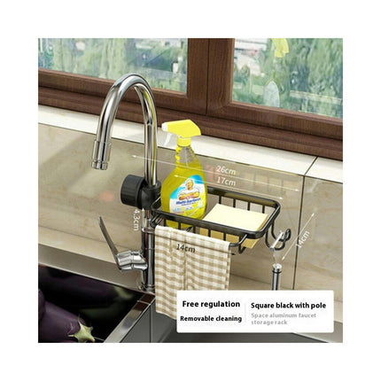 Faucet Sponge Holder Kitchen Sink Caddy Over Faucet Hanging Drain Rack - for Sink Dishcloth Organizer