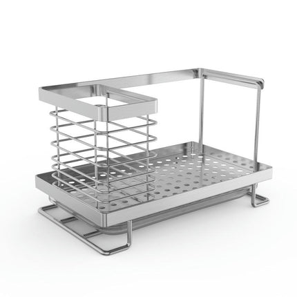 Multifunctional Kitchens Sink Organizer with Self-draining Tray Caddy Rustproof Stainless Steel Tool