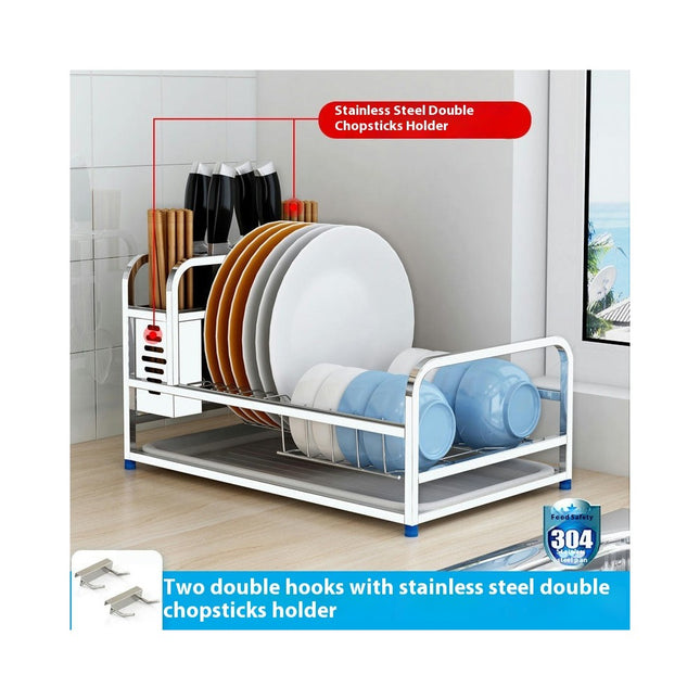 Dish Racks for Kitchens Counter with Automatic Drainage Drainers - for Drying Dinnerwares Rust-Proof