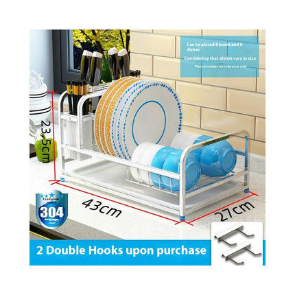 Dish Racks for Kitchens Counter with Automatic Drainage Drainers - for Drying Dinnerwares Rust-Proof