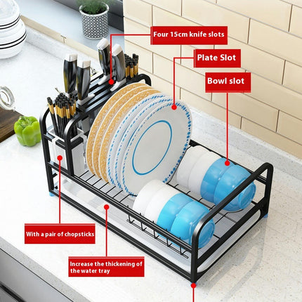 Dish Racks for Kitchens Counter with Automatic Drainage Drainers - for Drying Dinnerwares Rust-Proof