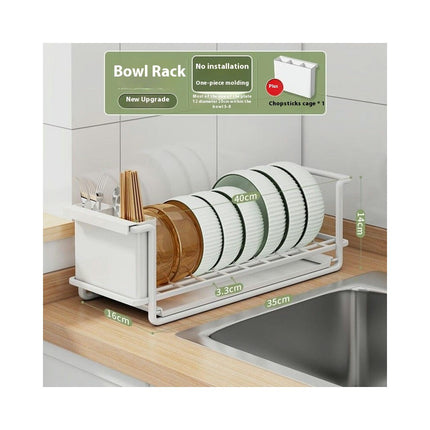 Dish Drainer Rack Multifunction Metal Utensils Holder Glass Holder with Drip Tray for Pots Bowls Plates