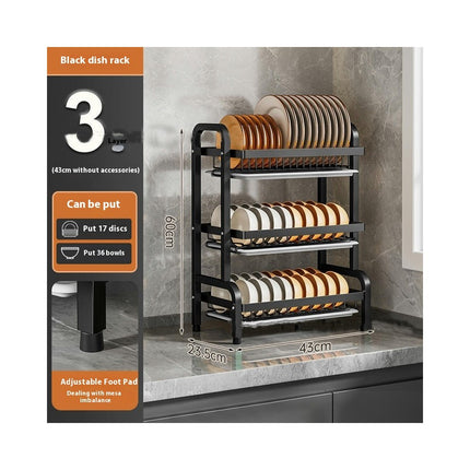 Kitchen Multifunctional Drain Rack Tableware Rack Household Bowl Rack Double Layer Countertop Storage