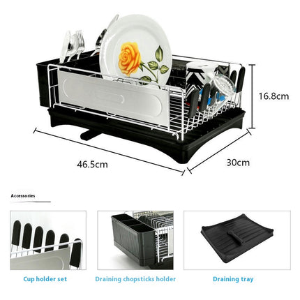 Kitchen Single-Layer Drain Rack Multi-Function Kitchen Storage Rack Anti-Rust Drip Tray Cutlery Tool