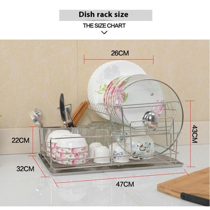 Dish Drainer Kitchen Storage Rack Single Layer Drain Tray Organizer for Home Kitchen Counter Gadgets