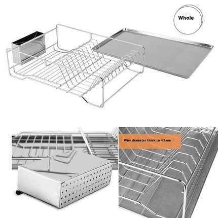 Dish Drainer Kitchen Storage Rack Single Layer Drain Tray Organizer for Home Kitchen Counter Gadgets