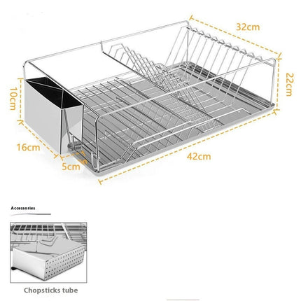 Dish Drainer Kitchen Storage Rack Single Layer Drain Tray Organizer for Home Kitchen Counter Gadgets