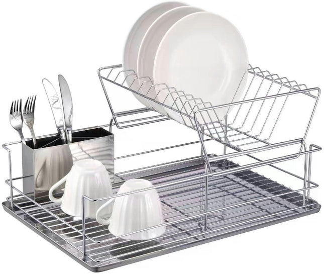 Dish Drainer Kitchen Storage Rack Single Layer Drain Tray Organizer for Home Kitchen Counter Gadgets