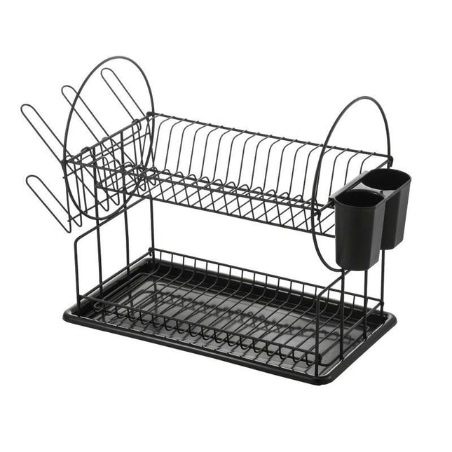 Dish Drying Rack with Drainboard - Rustproof 2 Tier Large Dish Racks for Kitchens Counter Detachable