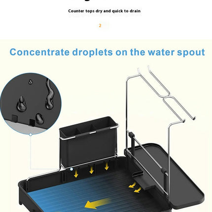 Dish Rack with Utensil Holder and Dish Drying Mat Removable Drainboard - for Kitchen Counter Gadgets