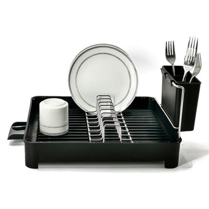 Dish Rack with Utensil Holder and Dish Drying Mat Removable Drainboard - for Kitchen Counter Gadgets