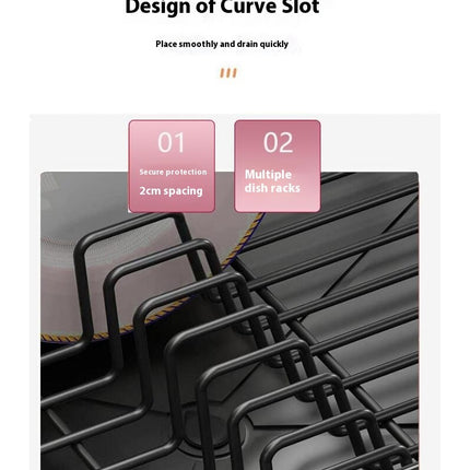 Dish Drying Rack Kitchen Double Layer Drain Rack Bowl Rack Household Dish Storage Countertop Tableware