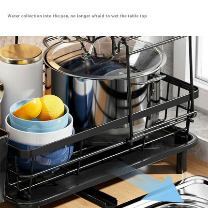 Multifunctional Dish Drying Rack Kitchen Countertop Drain Bowl Rack Household Double Layer Dish Storage