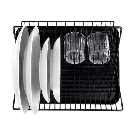 2-Tier Collapsible Dish Rack - with Tray Dish Drainer Kitchens Plate Dish Holders for Cups & Plates