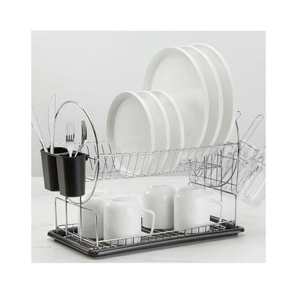 Dish Drainer Kitchen Double Layer Stainless Steel Bowl Draining Rack Storage Organizer Accessories Tool