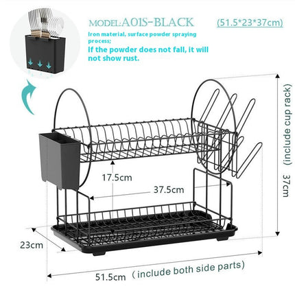 Dish Drainer Kitchen Double Layer Stainless Steel Bowl Draining Rack Storage Organizer Accessories Tool