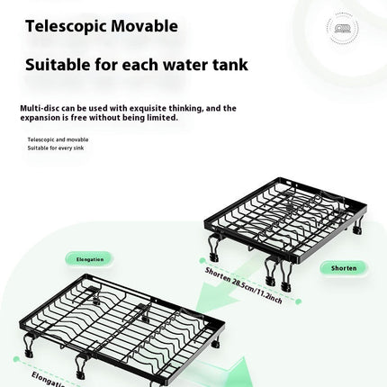 Grid for Kitchen Sink Rear Drain Protector Metal Sink Rack for Stainless Steel Grate Strainer Utensil