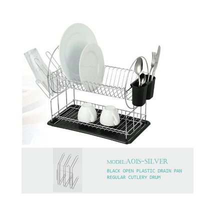 Dish Drying Rack for Kitchen Counter 2 Tier Large Dish Drainers Stainless Steel Dish Strainer Utensils