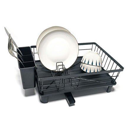 Dish Drying Rack with Drain Board Rustproof - for Kitchen Counter with Removable 360 Degree Swivel Spout