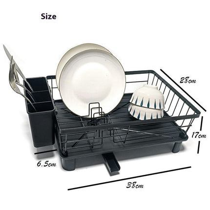 Dish Drying Rack with Drain Board Rustproof - for Kitchen Counter with Removable 360 Degree Swivel Spout