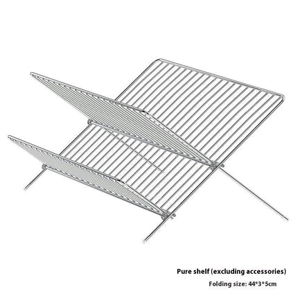 Foldable Dish Drying Racks with Drainboard Stainless Steel 2 Tier Dish Drainer Rack Collapsible Tools