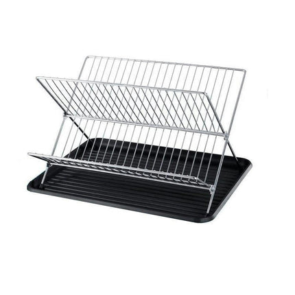 Foldable Dish Drying Racks with Drainboard Stainless Steel 2 Tier Dish Drainer Rack Collapsible Tools