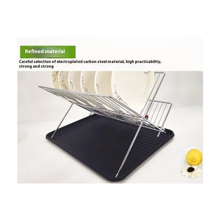 Foldable Dish Drying Racks with Drainboard Stainless Steel 2 Tier Dish Drainer Rack Collapsible Tools