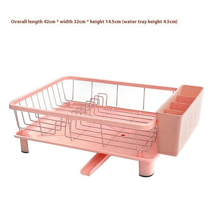 Dish Drying Rack with Swivel Spout with Utensil Holder and Mat 360° Removable Drainboard Organization