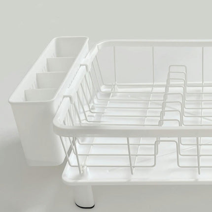 Dish Drying Rack with Swivel Spout with Utensil Holder and Mat 360° Removable Drainboard Organization