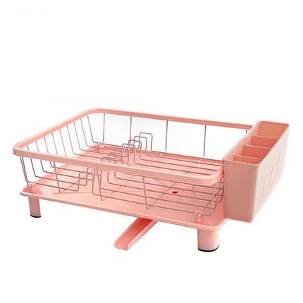 Dish Drying Rack with Swivel Spout with Utensil Holder and Mat 360° Removable Drainboard Organization