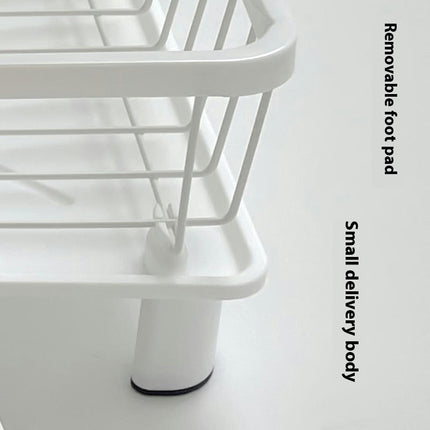 Dish Drying Rack with Swivel Spout with Utensil Holder and Mat 360° Removable Drainboard Organization