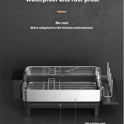 Kitchen Dish Drying Rack | Countertop Dish Drainer with Removable Drainboard Kitchen Organizer Utensil