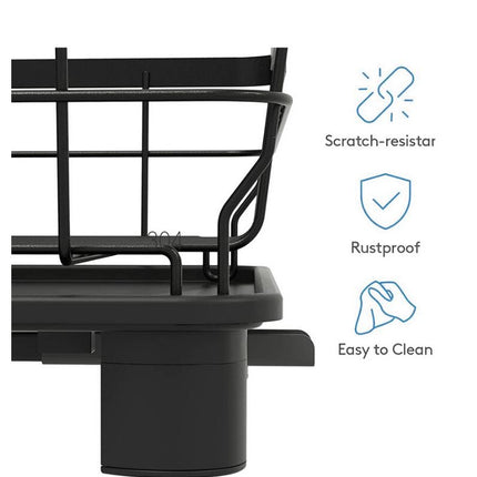 Dish Drying Rack Large Dish Drainer Rack with Removable Utensil Holder Drainboard & Swivel Spout Tool