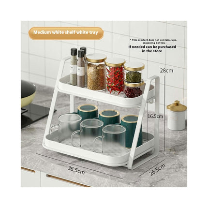 Kitchen Cups Mugs Drying Rack with Removable Drain Tray Multi-Functional Storage Organizer Shelf Tray