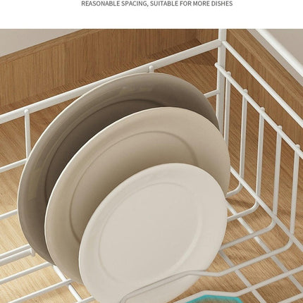 Dish Drying Rack - Extendable Telescopic Dish Large Sink Drying Drainer for Kitchen Countertop Utensil