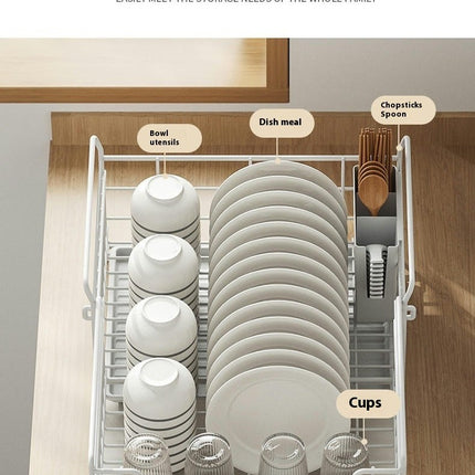 Dish Drying Rack - Extendable Telescopic Dish Large Sink Drying Drainer for Kitchen Countertop Utensil