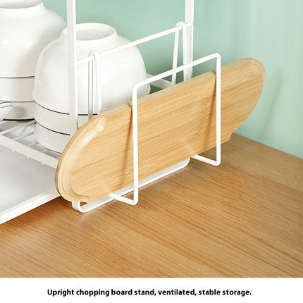 Dish Drying Rack - 2 Tier Dish Rack with Dish Drainer with Automatic Drainboard and Metal Utensil Tool