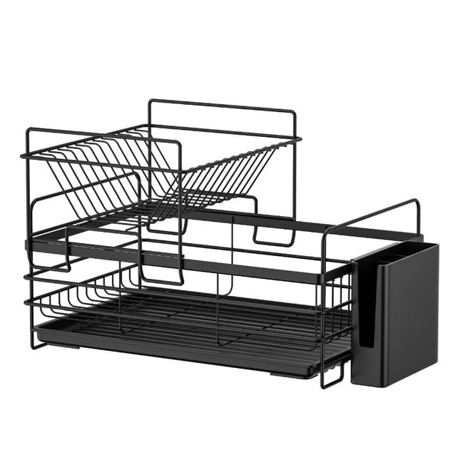 Dish Drying Rack Double Layer Dish Rack with Cup Holder Kitchen Dish Sink Draining Rack for Sink Tool