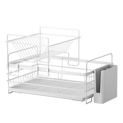 Dish Drying Rack Double Layer Dish Rack with Cup Holder Kitchen Dish Sink Draining Rack for Sink Tool