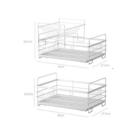 Dish Drying Rack Double Layer Dish Rack with Cup Holder Kitchen Dish Sink Draining Rack for Sink Tool