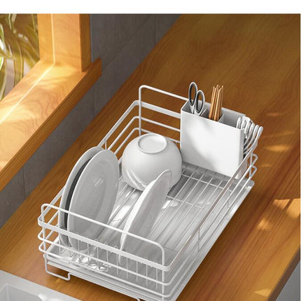 Dish Drying Rack Double Layer Dish Rack with Cup Holder Kitchen Dish Sink Draining Rack for Sink Tool