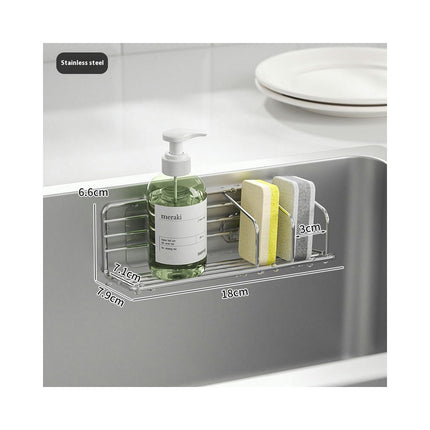 Sink Caddy Sponge Holder - for Kitchen Sink Rack Kitchens Organizer Stainless Steel Dish Brush Tools