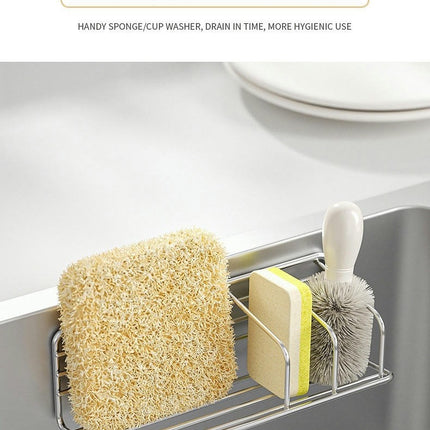 Sink Caddy Sponge Holder - for Kitchen Sink Rack Kitchens Organizer Stainless Steel Dish Brush Tools